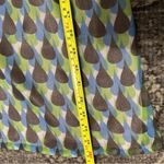 Herion Women’s Size 42 M Brown Blue Green Tear Drop Geo Print Silk Chiffon Dress Size M Photo 8