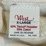 Vintage 80’s Hand Painted Floral Grandma Crew Neck Sweatshirt Cream Size XL NWT Purple Photo 8