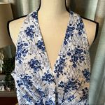 Kaari Blue  Womens 22W 22 Curvy Blue White Sleeveless Top White La Dolce Vita NEW Photo 5