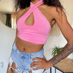 Juicy Couture UO  Pink Terry Cloth Halter Crop Top NWT‎ Y2K Size Medium Photo 0