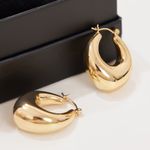 18k Gold Filled Basket Hollow Hoop Earrings New Photo 6