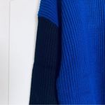 Central Park West NWT Area Stars Blue Green & Black Color Block Mock Neck Knit Oversized Sweater M Photo 5