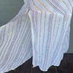 SUBOO “Giselle” Shirred Strapless Metallic Striped Midi Dress Photo 6