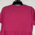 Old Navy Solid Hot Pink Tiered Shirt Dress Short Sleeve Pockets Casual Size S Photo 6