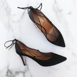 Aquazzura Fellini women’s leather-trimmed black suede pointed-toe pumps IT 37 Photo 14