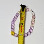 Transparent Purple Beaded Stretch Bracelet Jax Yellow Star 7" Photo 2