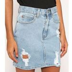Afends Beat Chevy Denim Skirt in Stone Blue Photo 6