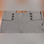 ZARA Black & White Gingham Checkered Crop Leggings Button Details Side Zip Large Photo 9