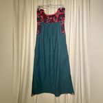 Mi Golondrina Hand Embroidered Chambray Dress | S Blue Photo 4