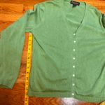 Brooks Brothers  Women’s XL Silk Cotton Green Button Long Sleeve Cardigan Preppy Photo 5