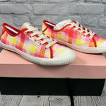 Kate Spade NEW  Tennison Pink Madras Plaid Fashion Sneakers Shoes Lace-Up 9 Photo 0