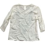 Roberta Roller Rabbit  Linen Embroidered Boho Blouse | White/Blue | Medium Photo 1