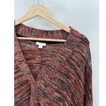 J Jill Sweater Women LARGE Orange Blue Pure Jill Long Sleeve V Photo 3