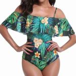Boutique Green Yellow Tropical Floral Off Photo 0
