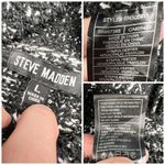 Steve Madden  Black White Marled Mock Neck Knit Sweater Large Photo 3