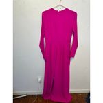 Adam Lippes  Hot Pink Magenta Long Sleeve Crew Neckline Jumpsuit size 6 Photo 2