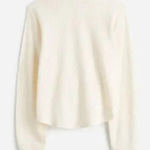 Madewell Tops Womens Waffle-Knit Long-Sleeve Crewneck Tee Ivory Size Large NEW Photo 0