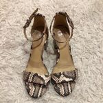 Gianni Bini Block Party Leather Snakeskin Block Heels Size 7 Photo 1