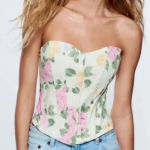 ZARA NWT  Floral Corset Top Photo 0