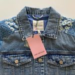 Avec Les Filles Anthropologie | Patchwork Light Wash Boho Denim Jacket Medium Photo 4