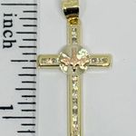 Real 10k Solid gold cross pendant Holy Spirit dove Crucifix charm yellow and rose Gold White Cubic Zirconia Rose Gold Descending Dove 1” Small box included Checkout my other jewelry New Dije de crucifico con el Espíritu Santo 10k de Oro Photo 4