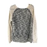RD Style Crochet Knit Sweater Womens M Black & Cream Long Sleeve Hi Low Pullover Photo 1