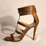 Diane Von Furstenberg  Tan Caged 4.5" Stiletto Heels Sandals - Size: 9.5 Photo 0