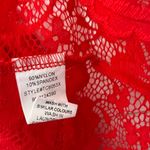 Women’s 2X Plus Size Red Lace Longsleeve Top Blouse New Photo 3