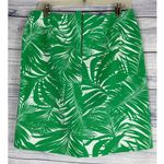 Talbots Pencil Skirt Women 10p Green Tropical Hawaii Cotton Stretch Cruise Beach Photo 1