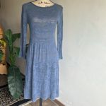 Sundance  Everyday Chic Pointelle Knit Overlay Bell Sleeve Blue Dress Size XS NWT Photo 1