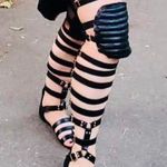 Over The Knee Gladiator Sandals Summer Boots Buckle Strap Tight High Sandals Boots Black Size 6 Photo 9