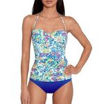 Lauren Ralph Lauren Multicolor Slimming Fit Shirred Tankini Top Blue Size 4 Photo 0