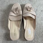 Nine West Beige Patent Leather Open Back Mules Shoes 10 M For Woman Photo 2