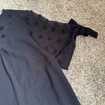 Scoop Neck Textured Polka Dot Black Sheer Shirt With Tie Sleeves Size 2xl Photo 3