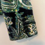 Talbots Paisley Floral Velvet Stretch Blazer Jacket Size 10 Green Blue Teal Photo 5