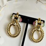 Givenchy Couture Gold & Pastel Door Knocker Clip-On Earrings Photo 2