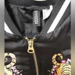 Divided H&M  Tiger Bomber Jacket Japan Satin Embroidered Black Women's Size 2 Photo 3