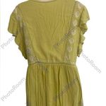 Free People  Falling Water Embroidered Tunic Top Citron Flutter Sleeves Women M Photo 2