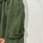 No Boundaries  Jumper Overalls Womens M (7-9) Olive Linen Blend Boho Festival Y2K Photo 4