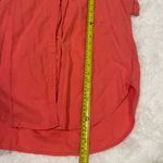 Premise  pink coral short sleeve button down shirt top blouse woman’s medium Photo 4
