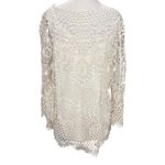 Ultra Pink Womens Crochet Lace Top XL Cream Open Knit Layering Tank Cottage Boho Chic Photo 2