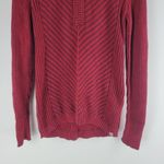 Eddie Bauer Hooded Sweater 1/4 Zip Red Long Sleeve Size M Photo 3