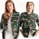 J Crew Utility Shirt Jacket Camo Size Small Cotton Shacket Camouflage Small Green Photo 1
