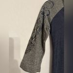 Harley Davidson Harley-Davidson Rhinestone Logo Raglan Top Small Gray Blue Biker Tee Photo 10