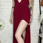 Boutique Wine Red Strappy Maxi Dress Photo 1