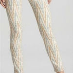 Free People Womens Zig Zag Zipper Crop Skinny Denim Jeans Beige Blue Brown Sz 28 Photo 0