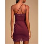 Free People Dress Sexy Lace Trim One Shoulder Bodycon Mini Dress, Size Large Photo 4