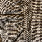 Nanette Lepore 🚫SOLD🚫 Brown Houndstooth Ruffled & Ruched Pencil Skirt Size 6 Photo 1