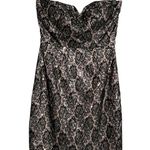 Bisou Bisou  Black Lace Strapless Bodycon Dress Y2K Size 6 Party Cocktail Photo 0