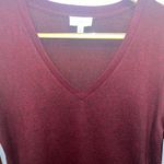 Lucky Brand light-weight V-neck Burgundy Sweater, Long w side slits, Size Medium Photo 5